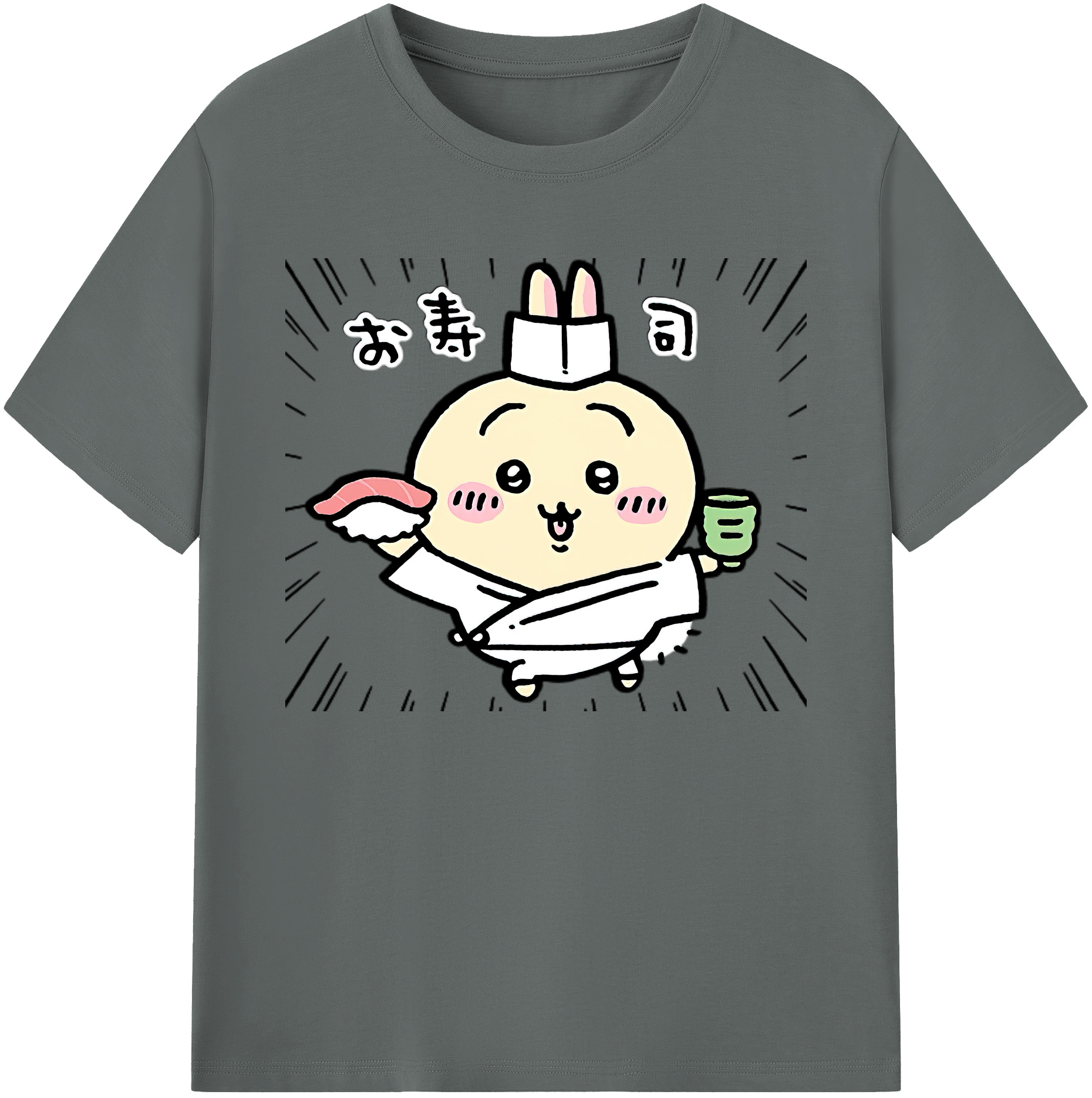 （画像用） ちいかわ うさぎ Chii-kawa usagi 綿100％ メンズ半袖Tシャツ｜肌触りやわらか＆通気性